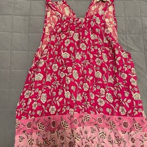 LOFT Pink Floral Sleeveless Top